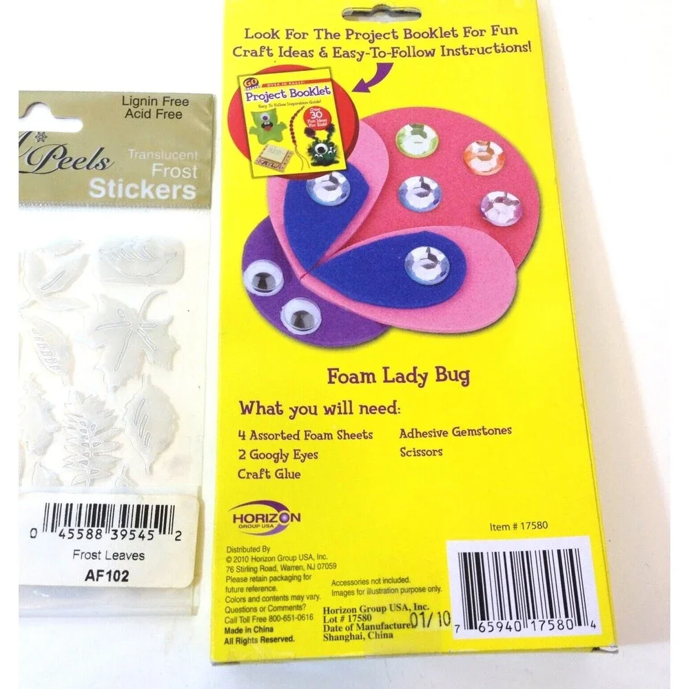 Kids Crafts Stickers Gemstones & Leaves Heart Stencils Disney Pad lot of 5